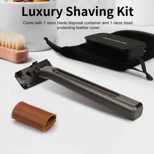 THURLADY Razors for Men, Dual-Blade Safety Razor with Pivoting Head, Reusable Metal Shaving Razor, with 10 Double Edge Blades, Smooth Close Shave, Matte Black
