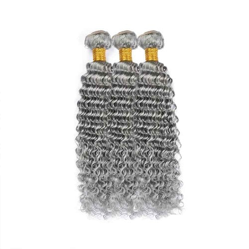 Pure Grey Bundles Grey Deep Wave Bundles 18 20 22 Inch Peruvian Virgin Remy Hair Extensions Niegmeag Silver Deep Wave Bundle Hair Weave