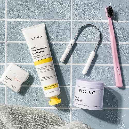 Boka Tongue Scraper for Adults & Kids with Case - Stainless Steel Tongue Cleaner w/Linen Travel Pouch - Scrubber to Remove Tongue Buildup and Freshens Breath (Pack of 1)