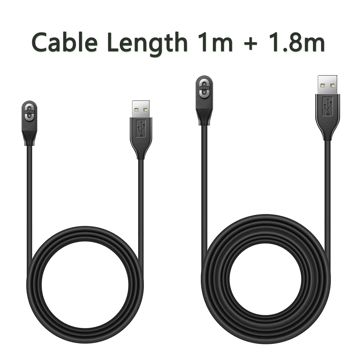 3.3ft & 6ft Shokz Charging Cable [2 Pack Black] aftershokz Headphones Charger Replacement Magnetic Cable for Aeropex AS800, OpenRun, OpenRun Mini, OpenRun Pro, OpenComm Long USB Charge Cord