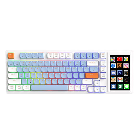 AJAZZ AKP815 75% Wired Low Profile Mechanical Keyboard with 4.33in Large Touch Screen, Desktop Stream Controller Programmable Keyboard Work for Win & Mac