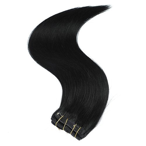 Clip in Hair Extensions Real Human Hair 22Inch 120g/set Straight Human Hair Clip in Extensions 7pcs Thick Remy Brazilian Human Hair Clip ins for Women Jet Black Color