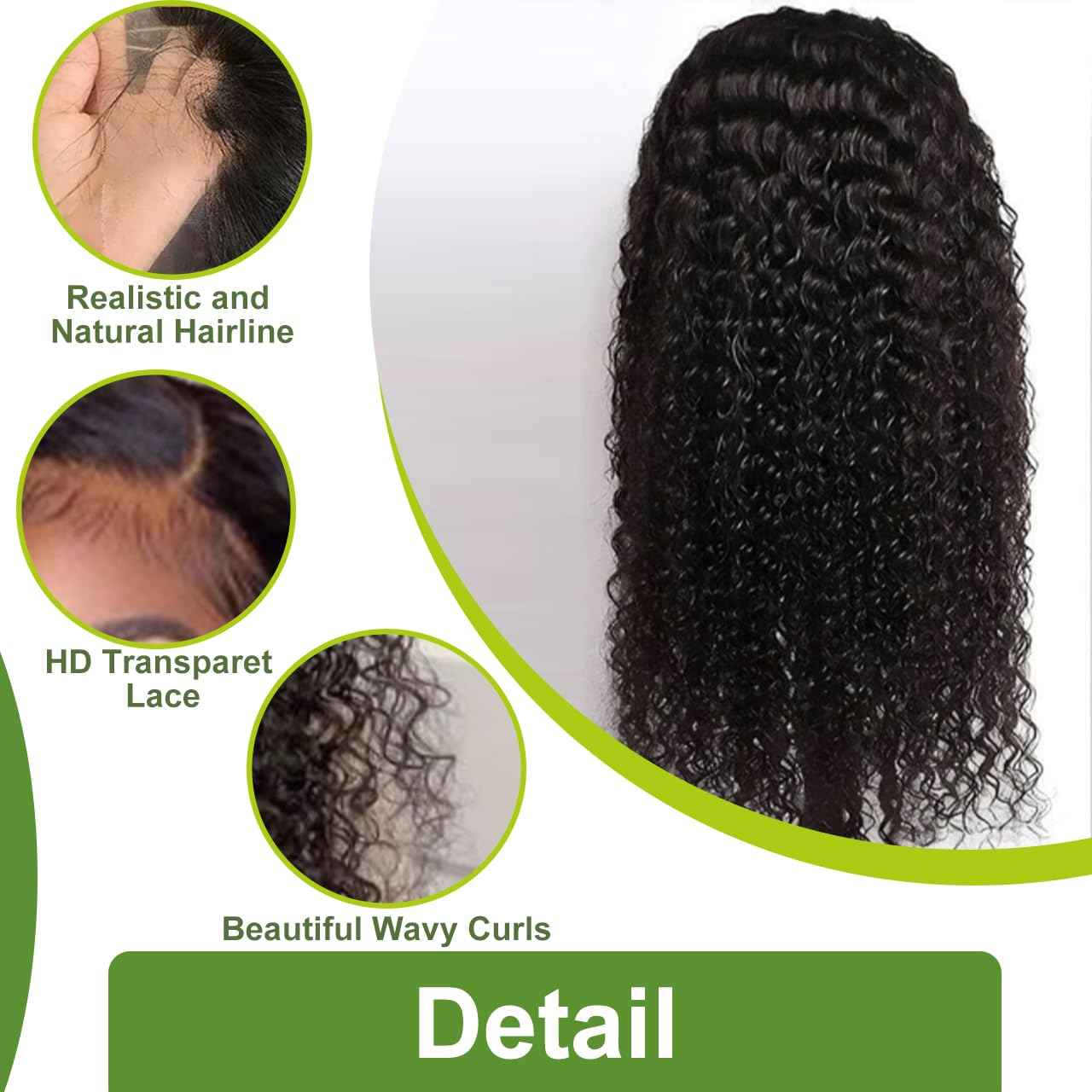 28inch 13x6 Deep Wave Lace Front Wigs Human Hair Pre Plucked Pre Deep Curly Human Hair Wigs for Women 180 Density HD Lace Frontal Wig With Baby Hair