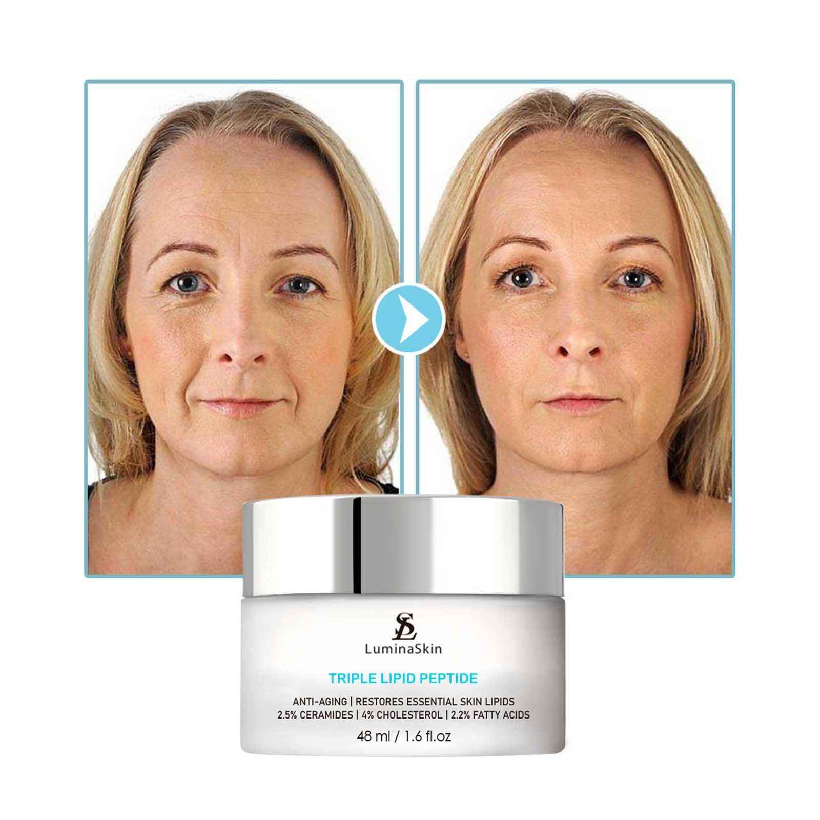 LuminaSkin Triple Lipid Peptide - Restore & Fix Mature Skin Advanced Anti-Aging Cream for Radiant, Smooth Skin