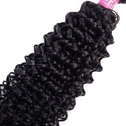 ISEE Water Wave Human Hair Bundles 28 Inch 100% Unprocessed Wet and Wavy Bundles Human Hair 10A Brazilian Curly Wave Natural Color