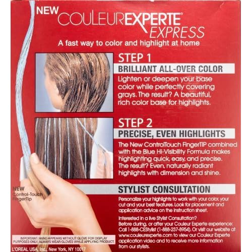 L'Oreal Paris Couleur Experte 2-Step Home Hair Color and Highlights Kit, Toasted Coconut