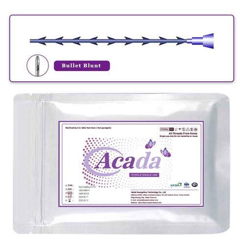 PHYMAT ACADA Pdo Threads for Face Lift Cog 18G100mm Pdo Fishbone Thread Bullet Blunt Cog Threads for Face Lift 20Pcs