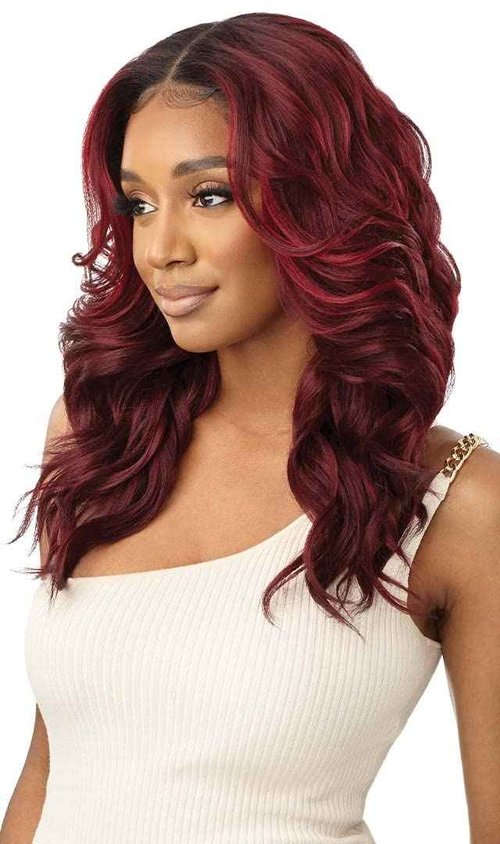 Outre Synthetic Melted Hairline HD Lace Front Wig - DIONE (Color:DRFF RED VELVET)