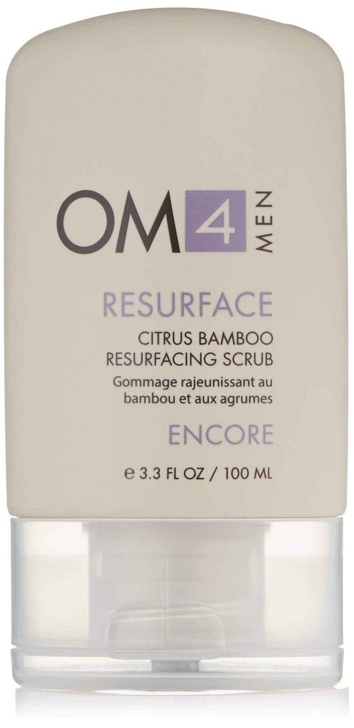 Organic Male OM4 Resurface: Citrus Bamboo Resurfacing Scrub - Mens Gentle Exfoliator Renews Hydrates Skin