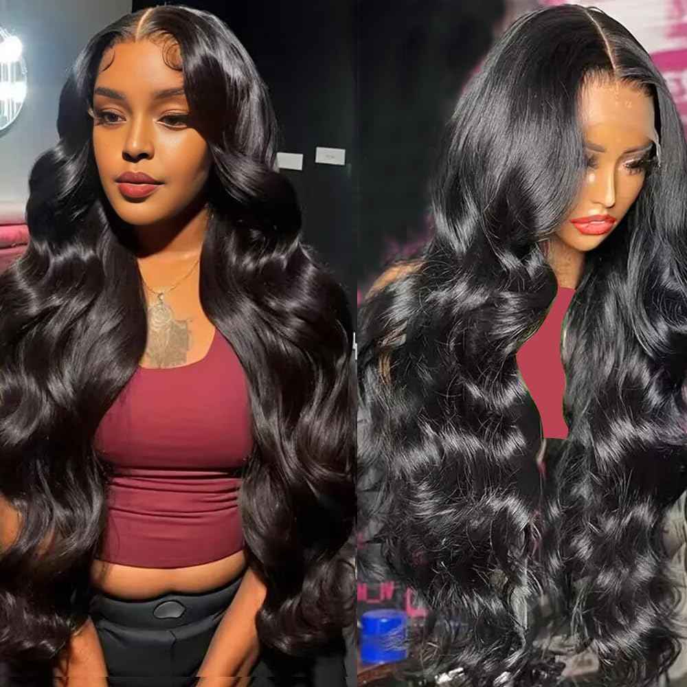 28 Inch Body Wave Lace Front Wigs Human Hair 13x4 SKINLIKE Real HD Lace Front Wigs Human Hair Pre Plucked Body Wave Glueless Frontal Wigs Human Hair 180% Density for Women