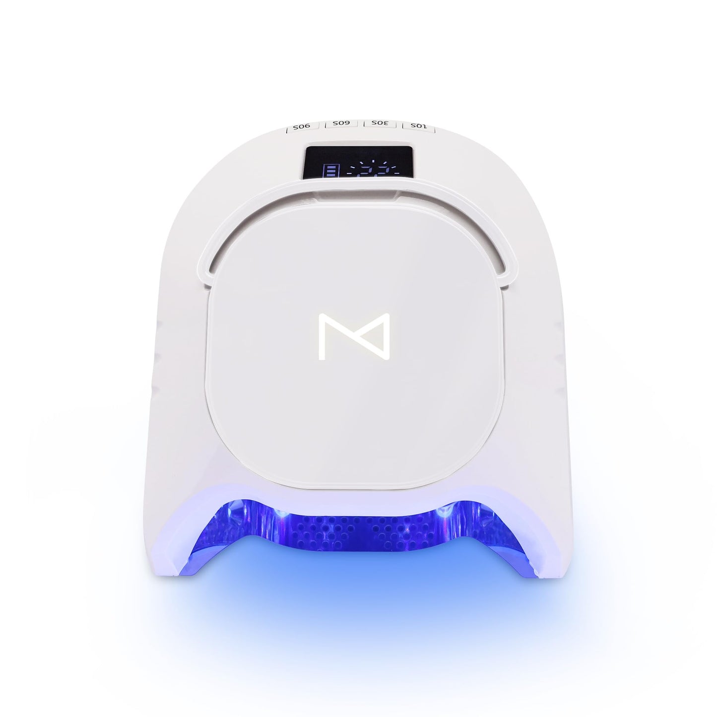 M - GlowPro Professional Hybrid 86W Wireless Rechargeable UV LED Nail Curing Lamp Cordless Nail Dryer for Gel Nails, Manicure, Pedicure (White)