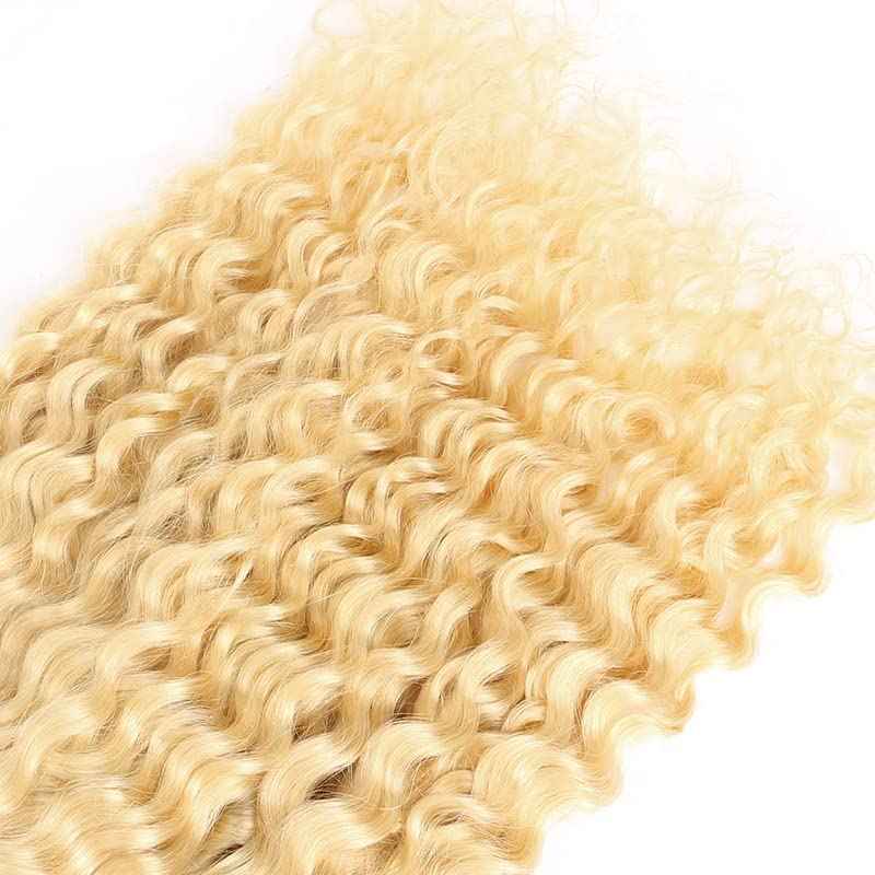34 34 34 Inch Blonde Deep Wave Bundles Human Hair Brazilian Unprocessed Virgin Hair Color 613 Deep Wave Bundles