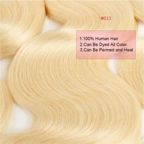 12A HC 613 Blonde Body Wave Bundles Human Hair Bundles Brazilian 100% Human Hair Bundles Blonde Body Weave Hair Extensions for Women (28inch, Single Bundles)