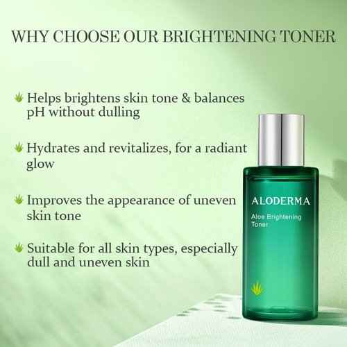 Aloderma Signature Aloe Brightening Set - 5 Pieces - Gel, Cleanser, Toner, Serum, Cream