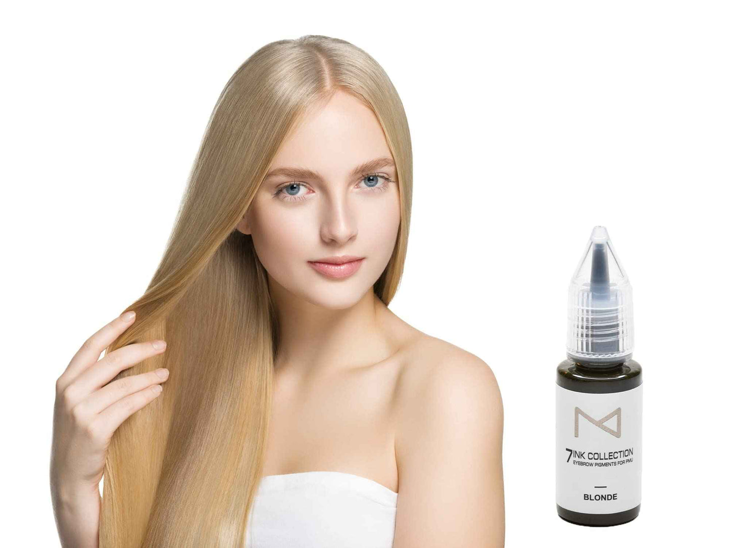 M - 7Ink Seven Colors Liquid Pigment Ink for Eyebrows - Permanent Makeup Microblading Supplies Kit - Machine Use - Microshading - No Mixing Professionals Only -10ml (Set, 7 Ink Collection Set)