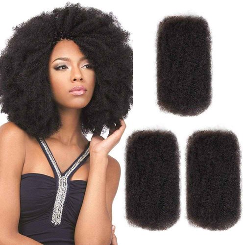 Style Icon 3 Bundles Afro Kinkys Bulk Human Hair (10"/10"/10", Natural Black) - Afro Twist Braiding Hair - Curly Hair Extensions for Dreadlocks Loc