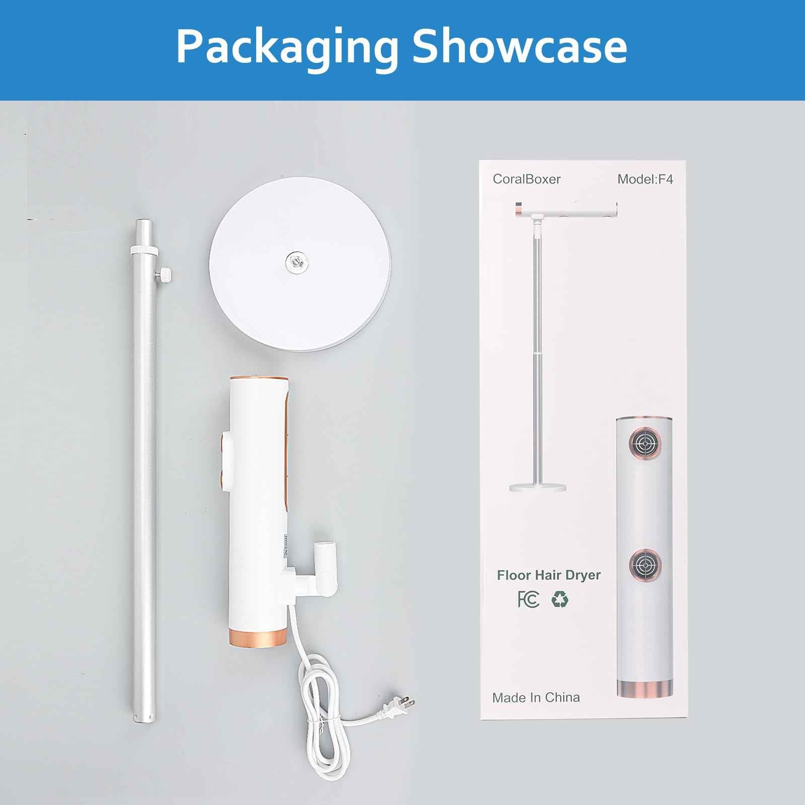 Hair Dryer,CoralBoxer,Stand up,Hands Free,Height and Angle Adjustable-by Manual,A New Way to Use Hair Dryers,2Temps & 2Speeds,Designed for Home,Gifts for Elderly and Children,Disabled,Pet