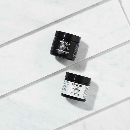 Brickell Men's Day and Night Anti Aging Cream Routine, Natural and Organic, Scented, Skincare Gift Set