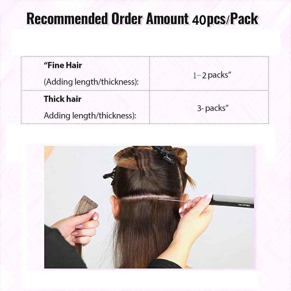 24 Inches Long Body Wave Tape in Hair Extensions 100Gram Human Hair Invisible Tape Ins Natural Black for Black Women Real Hair Tape in Extensions 40Pcs Double Sided Tapes Hair Extension