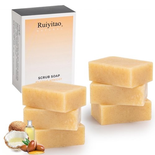 Cold process soap, 1.3lb Pack of 6 suitable for the body and face,Handmade bath soap deeply cleanses, smooths, with moisturizing and brightening effects, suitable for all skin types,Made in Italy