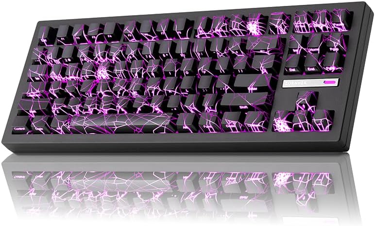 ZORNHER ZH870 Wireless Mechanical Gaming Keyboard,80% White Custom Creamy Sound Keyboard with Lighted Up IMD PBT Keycaps,Pre-lubed Linear Switches,Hot-Swappable,RGB Backlit,2.4GHz/USB-C/BT5.0