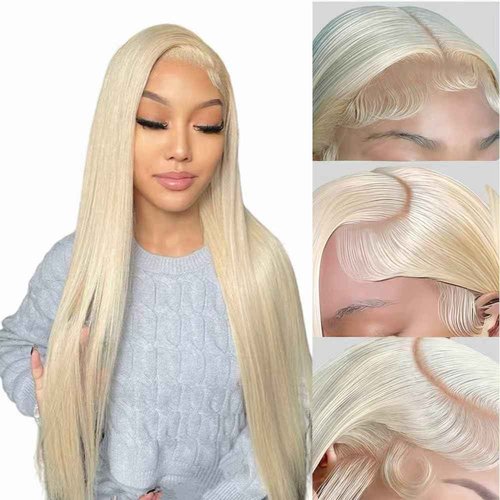 Atilck 30 Inch 613 13x6 Lace Front Wig Human Hair 200 Density Blonde Wig Human Hair 613 HD Lace Frontal Wigs Human Hair Pre Plucked 613 Wig (30 Inch)