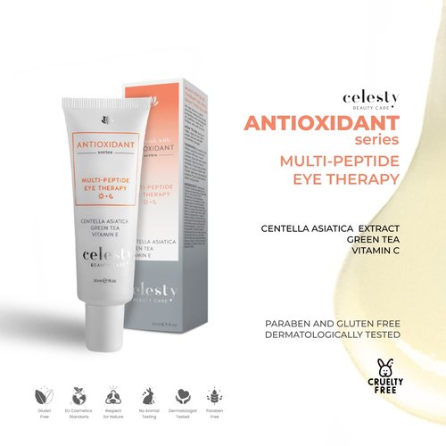 Celesty Beauty Anti-Aging Multi Peptide Eye Serum for Wrinkles, Dark Circles, Under eye Bags and Dermatologist Reviewed Centella Asiatica Extract,1 Fl Oz