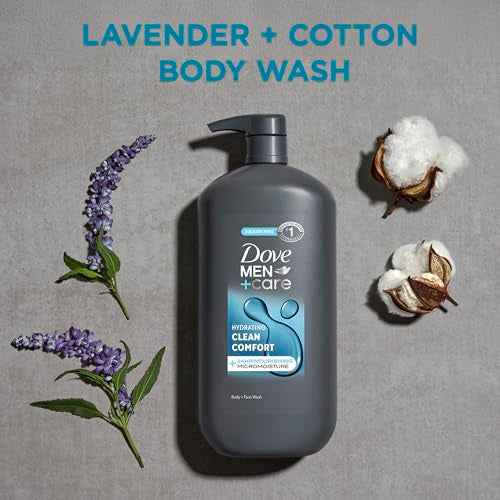 Dove Men+Care Body and Face Wash Hydrating Clean Comfort Men's Body Wash with 24-Hour Nourishing Micromoisture Technology 30 oz