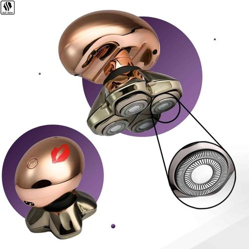 Skull Shaver Butterfly Kiss PRO - Women's Electric Shaver for Bikini Line, Legs & Body - Wet & Dry Use - Ergonomic, Hypoallergenic Blades - 60 Minutes Cordless Use - Rose Gold