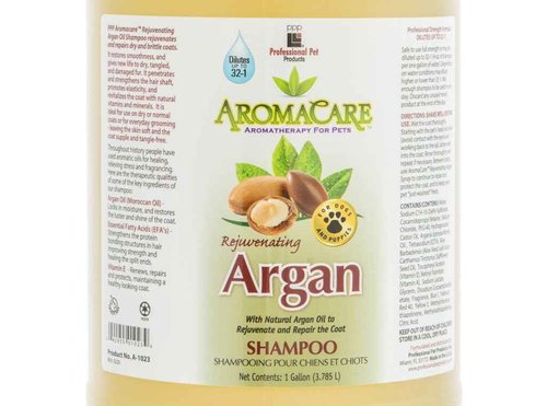 PPP AromaCare Rejuvenating Argan Shampoo for Dogs - Repairs Dry and Brittle Coats - Leaves Fur Silky & Shiny - 1 Gallon