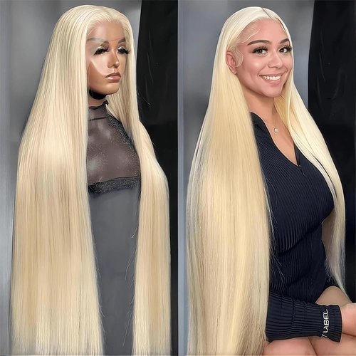 613 Lace Front Wig Human Hair 13x6 Transparent Straight Blonde Lace Front Wigs Human Hair 180% Density Guleless Wigs Human Hair Pre Plucked 613 HD Lace Frontal Wigs For Women 28inch