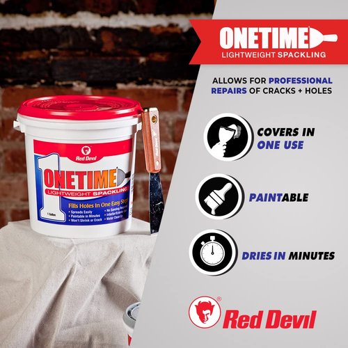 Red Devil 0548 ONETIME Lightweight Spackling, 1 Pint, Made in USA