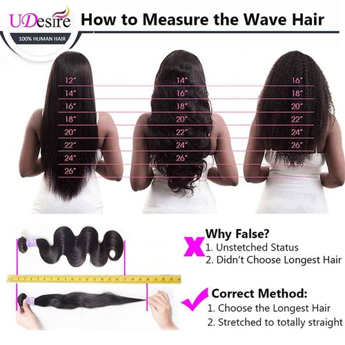 UDesire 12A Body Wave Bundles Human Hair(18 20 22inch) 100% Unprocessed Human Hair 3 Bundles Body Wave Brazilian Hair Bundles Weave Natural Black Color