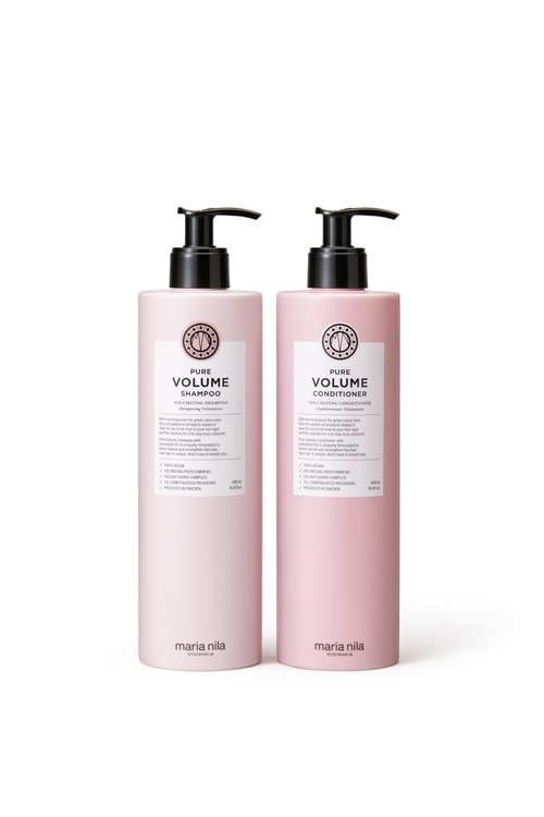 Maria Nila Pure Volume, Shampoo & Conditioner Set (2 x 16.9 Fl Oz), Vitamin B5 Gives Volume to Thin & Fine Hair, 100% Vegan & Sulfate/Paraben free