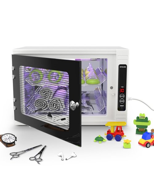 LETORS UV Light Nail Tool Cleaning Cabinet, 12L, Pro Multi-functional Box, 360° Light Coverage, Timer & Safety, for Salon, Barbershop & Home Tool Maintenance