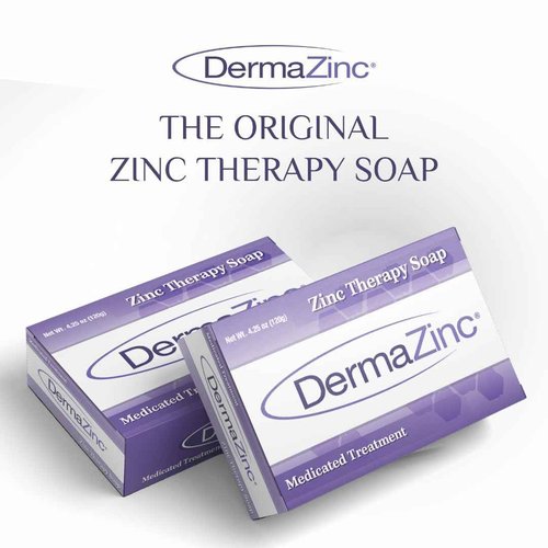 DermaZinc Therapy Soap, Zinc Soap for Skin, Skin Disorder Relief for Psoriasis, Dermatitis, Eczema, and Other Condition Symptoms (Pack of 10)