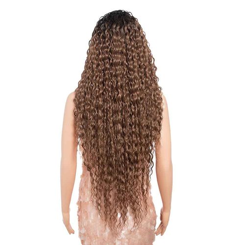 Style Icon 36”Super Long Curly Wig C-Shaped Side Part Lace Wig Afro Baby Hair Synthetic Highlight Blonde Wigs