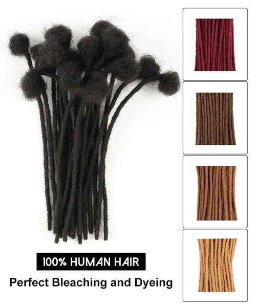 Cypsin 10inch 60 Strands 100% Human Hair Loc Extensions, 0.6cm Width Full Handmade Dreadlock Extensions Human Hair for Men Women Kids, Permanent Dread Extensions Can Be Dyed Bleached Curled(Natural Black)