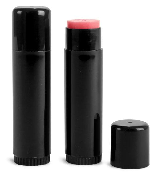 72 Black Plastic Empty Lip Balm Tubes with Black Friction Fit Caps by SKS Bottle & Packaging, 0.5 oz tubes - Bulk Black Lip Balm Containers for DIY Lip Care, Lip Balm Making, and Lip Balm Crafting