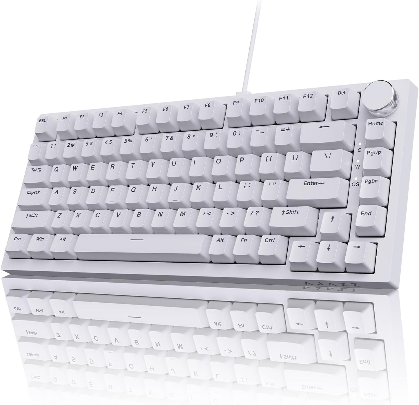 AJAZZ AK820PRO 75% Hot Swap Gasket Mount Mechanical Keyboard with TFT Display Screen, 4000mAh BT/2.4G/Wired RGB South Facing LED, MOA Profile Keycaps & Knob Control Flying Fish Switch