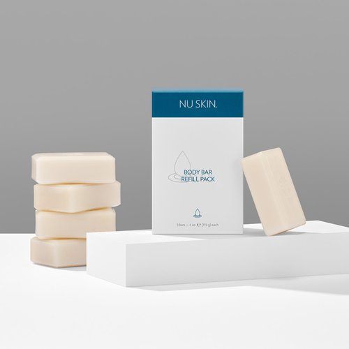 Nu Skin Body Bar Soap | Gentle Cleansing Bar with Moisturizing Aloe Vera | Non-Drying Daily Cleanser for Hands, Body & Face | Refreshing Scent | Soft, Hydrated & Revitalized Skin | 4 (5 Pack)