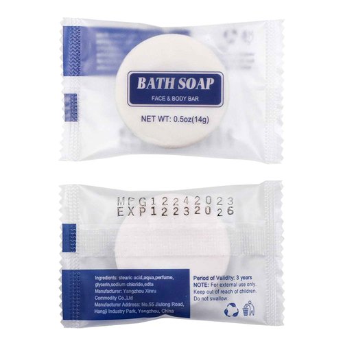 SLequipo Bulk Bar Soap Round, 500 Pack Mini Soap Bars Bulk Individually Wrapped, 0.5 oz Travel Soap Small Hotel Soaps Travel Size Toiletries for Hotel Bathroom(Round)