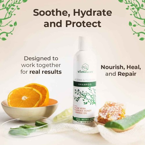 Eczema & Psoriasis Treatment Shampoo - Anti-Dandruff, Scalp Relief for Dry & Itchy Skin - Hypoallergenic, Paraben & Fragrance-Free for Sensitive Scalp