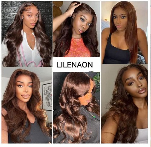 Auburn Brown Body Wave Lace Front Wig - 200 Density, HD Transparent Lace, Glueless, Baby Hair, Chestnut Brown Colored Human Hair Wig - 13x6