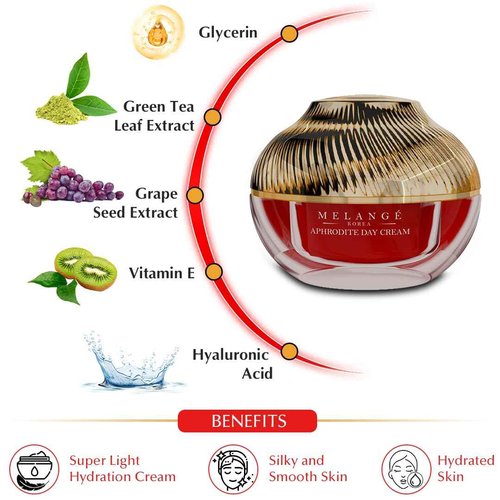Aphrodite Day Cream | Made in Korea | Daily Moisturizing Facial Cream - Intense Hydration