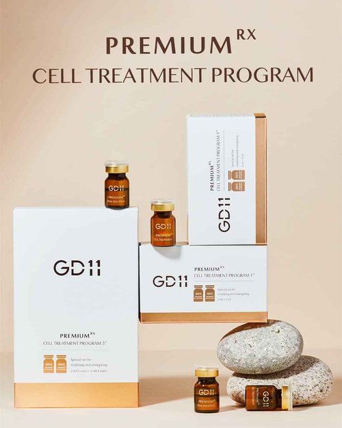 GD11 Premium Rx Cell Exosome Treatment | Premium Home Aesthetic Skin Care Set for Skin Regeneration Serum | Anti-Wrinkle and Anti-Aging Face Ampoule for Elasticity Care, 3 Pairs (0.1oz. + 0.2 fl.oz.)