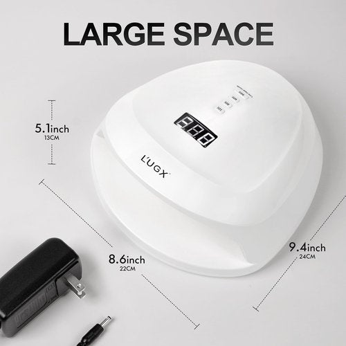 L'UGX Rechargeable UV LED Nail Lamp, 60W Nail Lamp Professional Nail Dryer with 4 Timer Setting, UV Light for Gel Nails, Perfect for Salon & Home