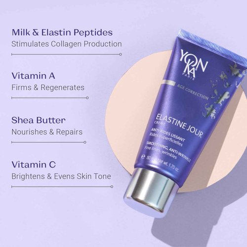 Yonka Elastine Jour Anti-Wrinkle Day Cream | Anti Aging Facial Moisturizer and Eye Cream | Soften Fine Lines and Wrinkles with Vitamin C and Elastin Peptides | Paraben-Free | 1.70 oz
