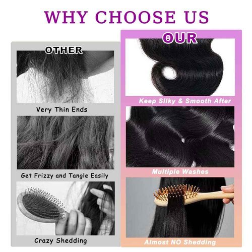 Body Wave Bundles Human Hair Soft 16 18 20 22Inch 100% Brazilian Human Hair Bundles 12A Hair extension Long Natural Black Color For Women