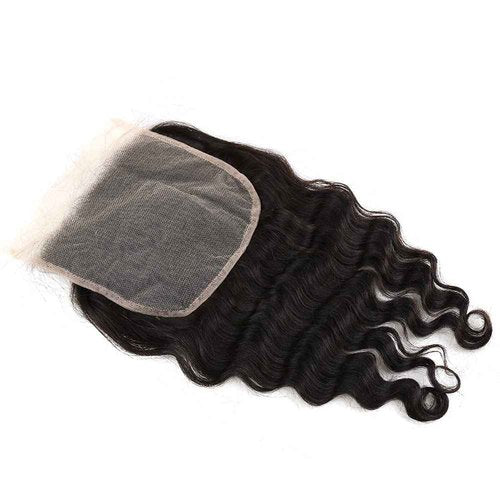 Sent Hair 6x6 Lace Closure Loose Deep Wave Free Part Remy Virgin Human Hair Extensions Pre-plucked With Baby Hair Natural Black Color 14 inch
